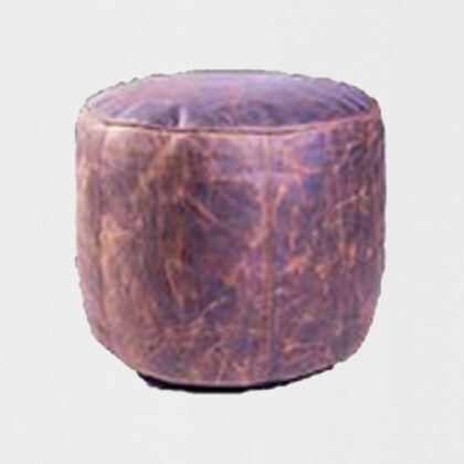brown-distressed-round-ottoman