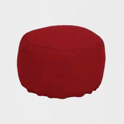 red-round-pouffe